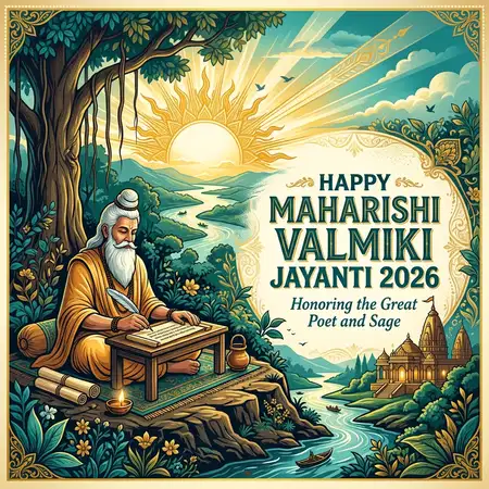 happy valmiki jayanti 2026 beautiful sage illustration