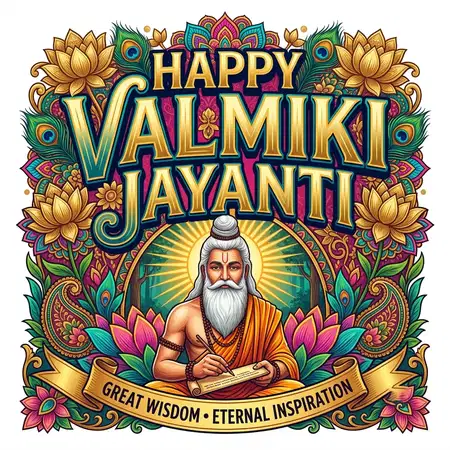 happy valmiki jayanti 2026 colorful vector greeting