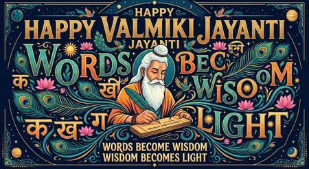 happy valmiki jayanti 2026 elegant hindi typography