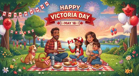 Happy Victoria Day 2026 Canada Festive Illustration - Free Happy Victoria Day 2026 Download