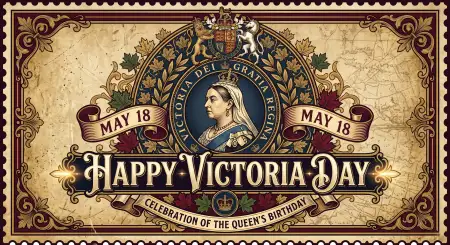 Happy Victoria Day 2026 Vintage Style Poster - Free Happy Victoria Day 2026 Download