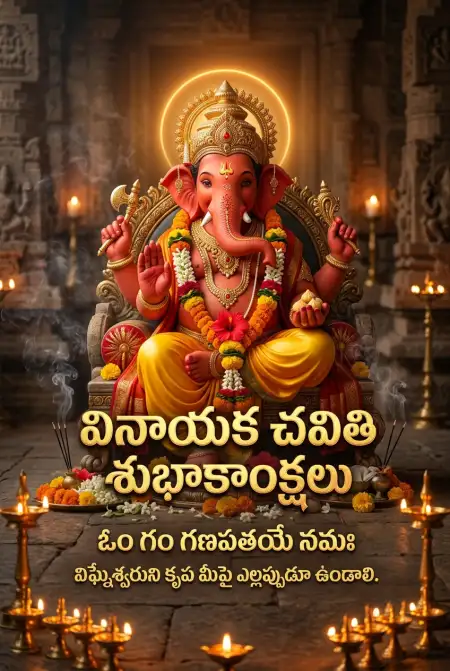 happy vinayaka chavithi wishes in telugu - Ganesh