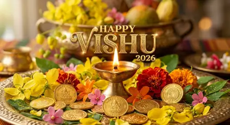 Happy Vishu 2026 Wishes Hd Images With Diyas - Free Happy Vishu 2026 Wishes Download