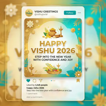 Happy Vishu 2026 Wishes Instagram Story Ideas With Text Overlay - Free Happy Vishu 2026 Wishes Download