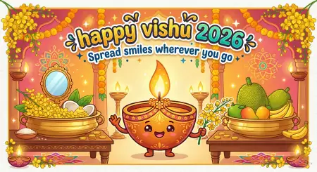 Happy Vishu 2026 Wishes Social Media Captions - Free Happy Vishu 2026 Wishes Download