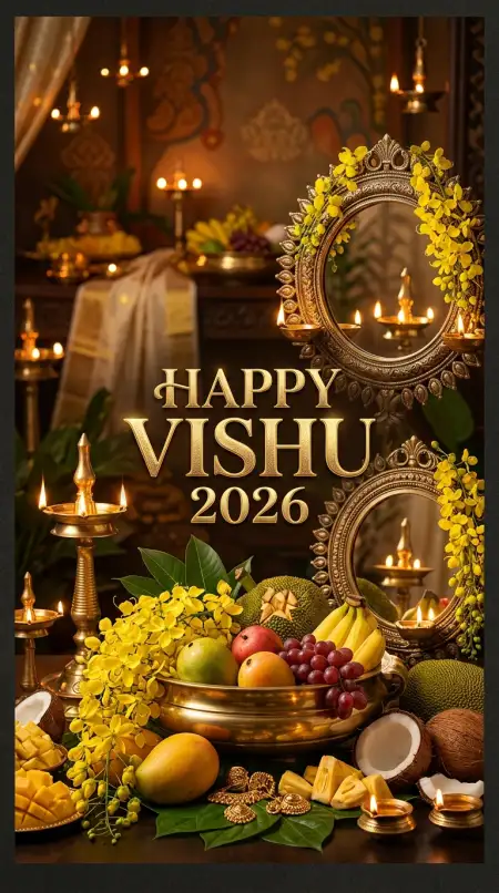 Happy Vishu 2026 Wishes With Beautiful Images - Free Happy Vishu 2026 Wishes Download