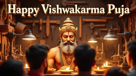 Happy Vishwakarma Puja Wishes 3d Text Image - Free Happy Vishwakarma Puja Wishes Download