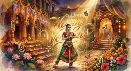 Happy Womens Day Wishes Colorful Festival Image - Free Happy Womens Day Wishes Download