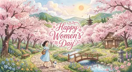 Happy Womens Day Wishes Festival Greeting Card - Free Happy Womens Day Wishes Download