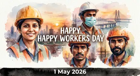 Happy Workers Day 2026 Instagram Post Template Png - Free International Workers Day 2026 Wishes Download