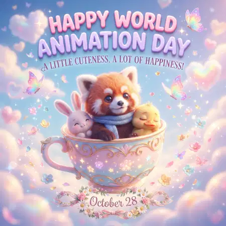 happy world animation day 2026 cute wishes - World Animation Day 2026