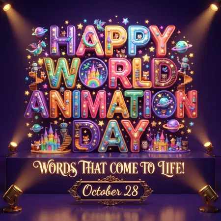 happy world animation day 2026 funny wishes - World Animation Day 2026