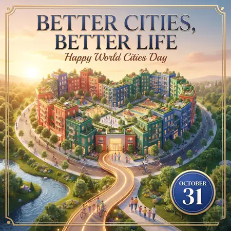 happy world cities day 2026 world landmarks poster - World Cities Day 2026