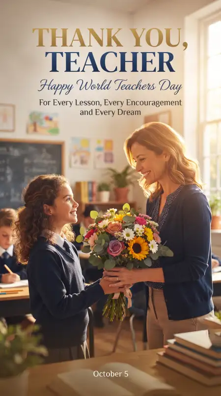 happy world teachers day 2026 greeting card - World Teachers Day 2026
