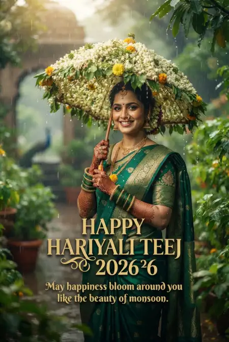 hariyali teej 2026 status images - Happy Hariyali Teej 2026