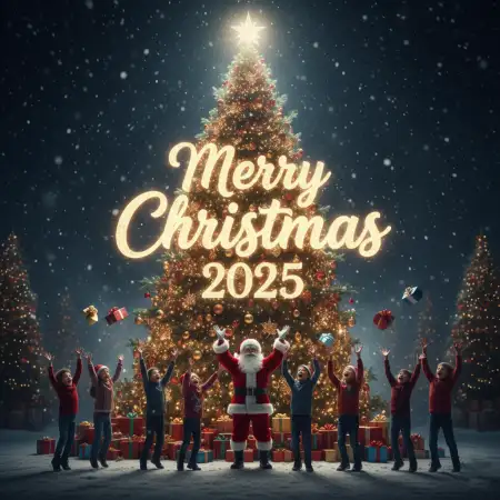 Free Heart Touching Merry Christmas Wishes 2025 Background Download