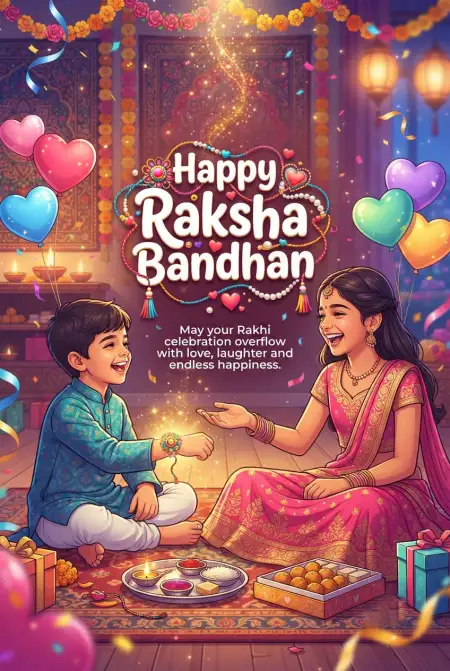 Free Heart Touching Raksha Bandhan Wishes For Kids Image Download