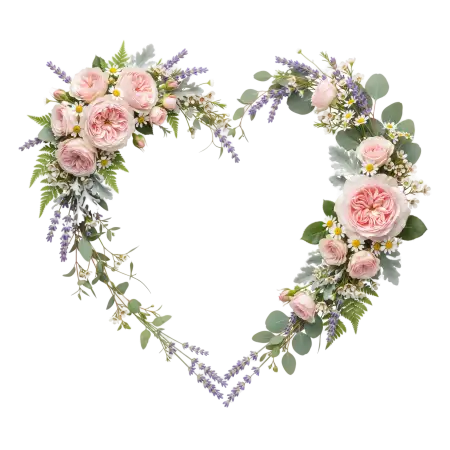 heart with flowers png - Heart Png Png