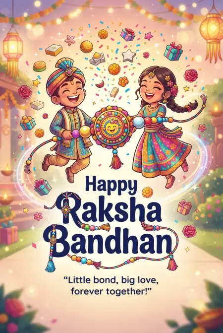 Free Heartwarming Wishes For Children On Raksha Bandhan Festival Image Download