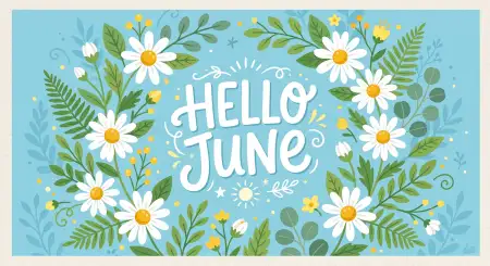 Hello June Cheerful Floral Background - Free Hello June Download