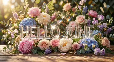Hello June Colorful Floral Design - Free Hello June Download