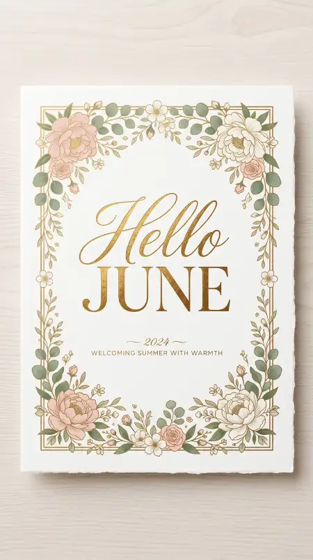 Hello June Greeting Card Template - Free Hello June Download