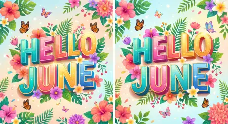 Hello June Summer Flowers Background - Free Hello June Download