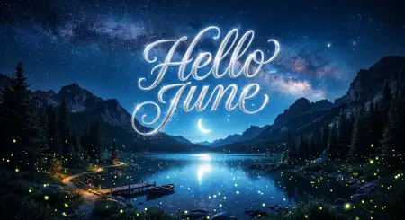 Hello June Typography Social Media Post - Free Hello June Download