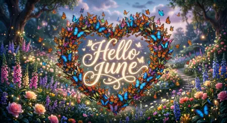 Hello June Watercolor Floral Background - Free Hello June Download