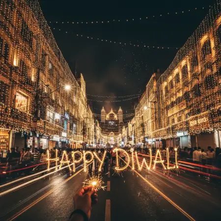 High Quality Happy Diwali Wallpaper With Candles And Lights Background - Free Wallpaper Wallpaper Download