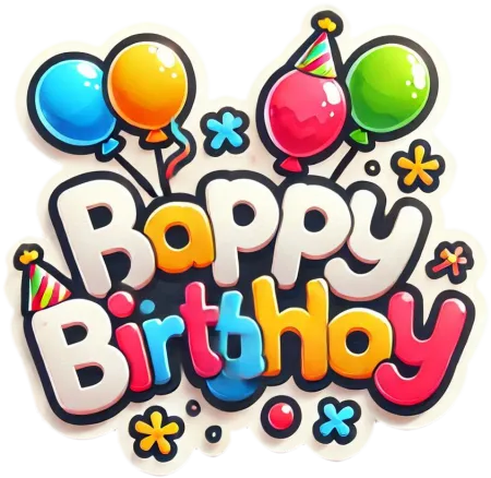 high-resolution colorful balloon happy birthday text