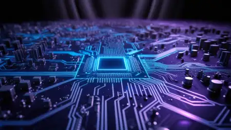 High-tech Circuit Board Background In Blue Tones - Free Related Blue Image