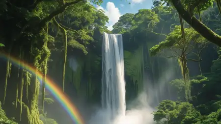 Himalayan Waterfall Background PNG - Free Waterfall Background Download