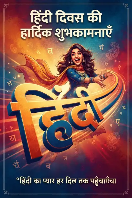 hindi diwas 2026 social media post design - Happy Hindi Diwas Wishes 2026