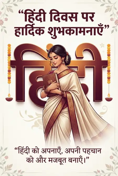 hindi diwas greeting images 2026 - Happy Hindi Diwas Wishes 2026