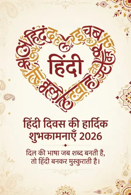 hindi diwas wishes card in hindi 2026 - Happy Hindi Diwas Wishes 2026