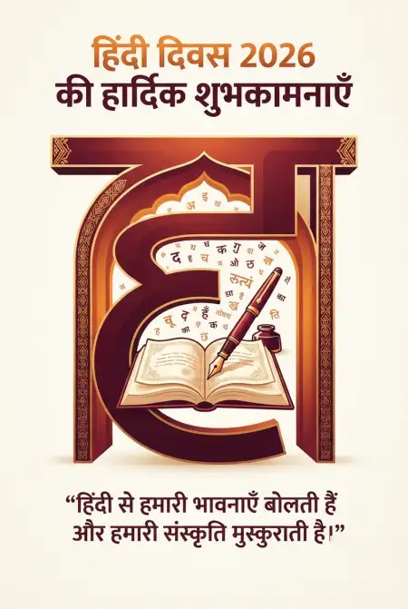 hindi diwas wishes photo 2026