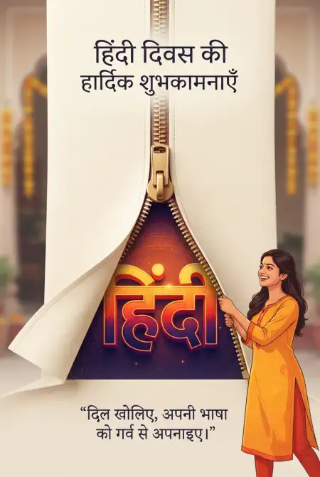 hindi diwas wishes poster 2026