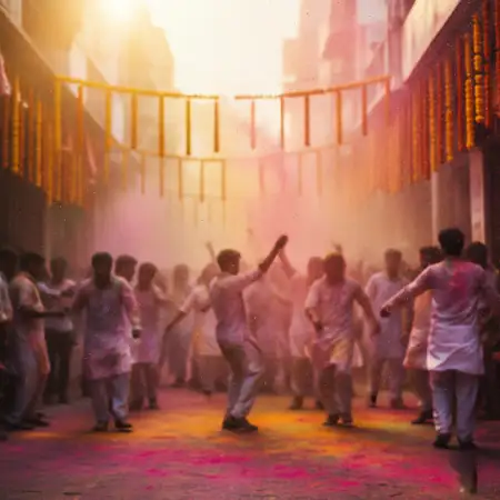 Free Holi Background With Festival Celebration Scene Background Image Download