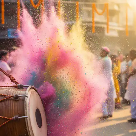 Free Holi Background With Indian Street Scene Background Image Download