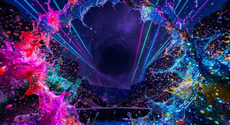 Holi Poster Background Bright Neon Colors - Free Holi Poster Background Download