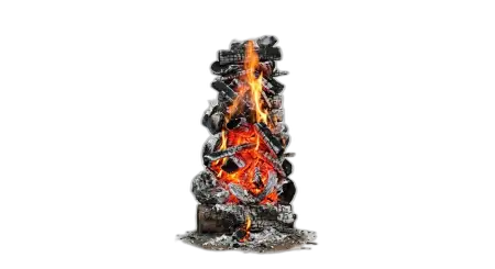 Holika Dahan Bonfire Realistic Cutout Png - Free Holika Dahan Fire Png Download