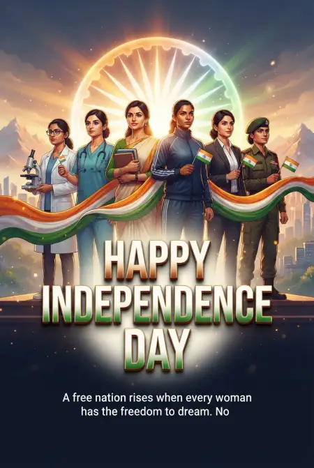 Independence Day 2026 Banner Wishes - Free Indian Independence Day Wishes 2026 Download