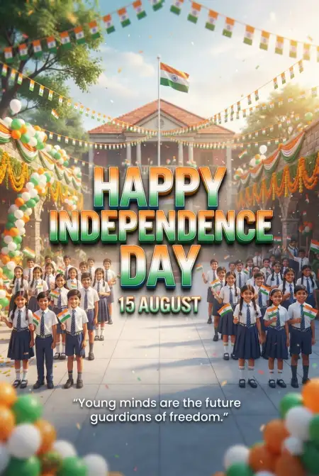 Independence Day 2026 School Wishes - Free Indian Independence Day Wishes 2026 Download