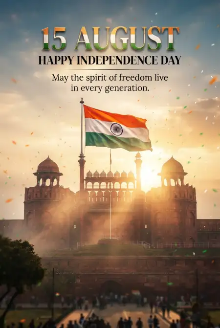 Independence Day Wishes 2026 Social Media Post - Free Indian Independence Day Wishes 2026 Download