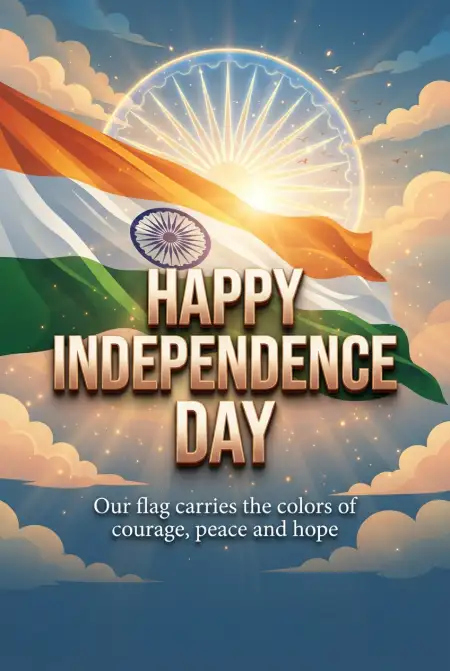 Independence Day Wishes 2026 With Indian Flag - Free Indian Independence Day Wishes 2026 Download