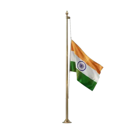 Free Indian Flag On Pole Png Transparent PNG Download