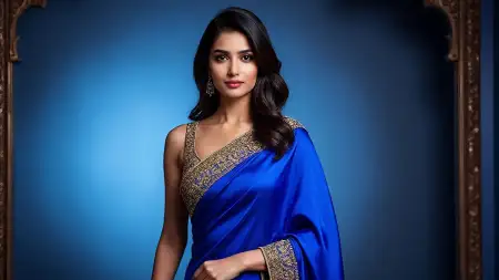 Indian Girl In Blue Saree Picture Hd - Free Blue Download