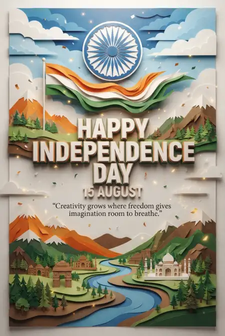 Indian Independence Day Wishes Card 2026 - Free Indian Independence Day Wishes 2026 Download