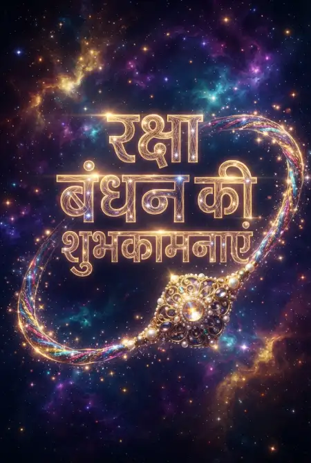 Instagram Viral Raksha Bandhan Hindi Poster With Creative Typography - Free Raksha Bandhan Ki Shubhkamnaye In Hindi Download